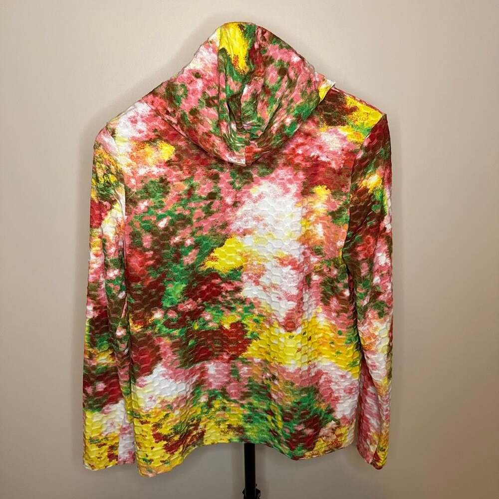 Arabella Women's Abstract Boho Pattern Hoodie with Textured Crinkle Fabric - Picture 2 of 7